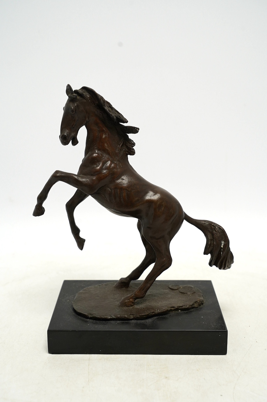 Enzo Plazzotta (Italian), a bronze sculpture, 'Small Stallion', signed, with Wildenstein and Richmond Gallery paperwork, 22cm high. Condition - good